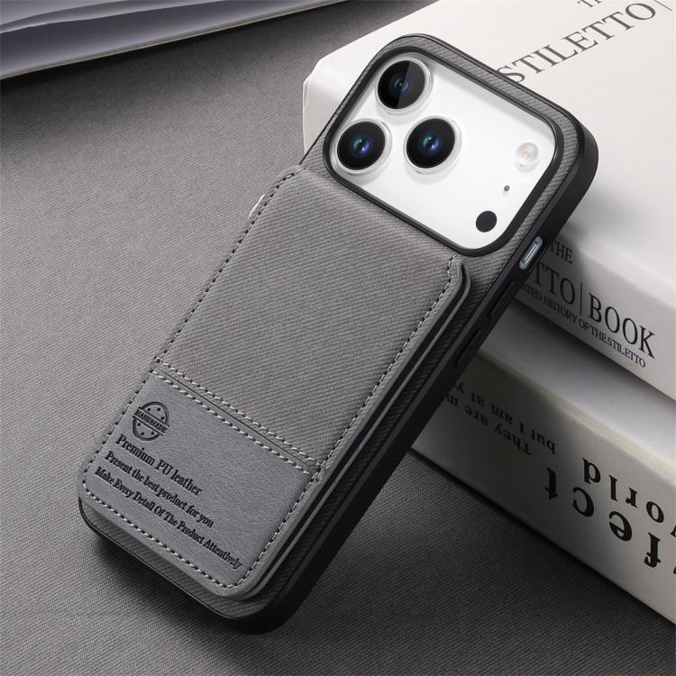 For iPhone 17 Pro Max Twill Fabric Leather Vertical Flip RFID Card Bag Phone Case