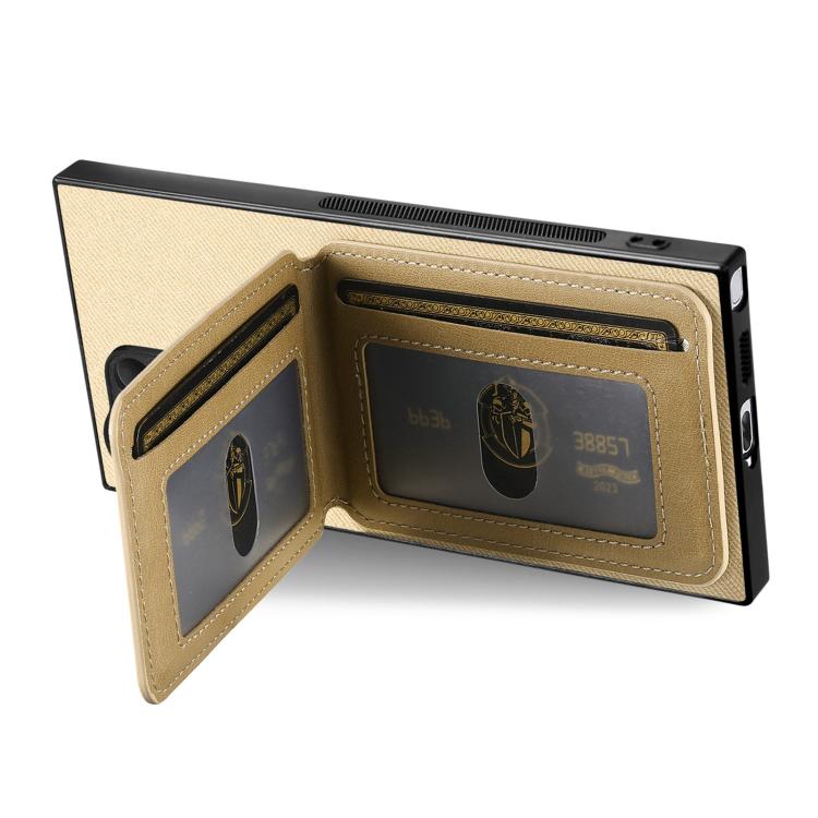 For Samsung Galaxy S25 Ultra 5G Twill Fabric Leather Vertical Flip RFID Card Bag Phone Case