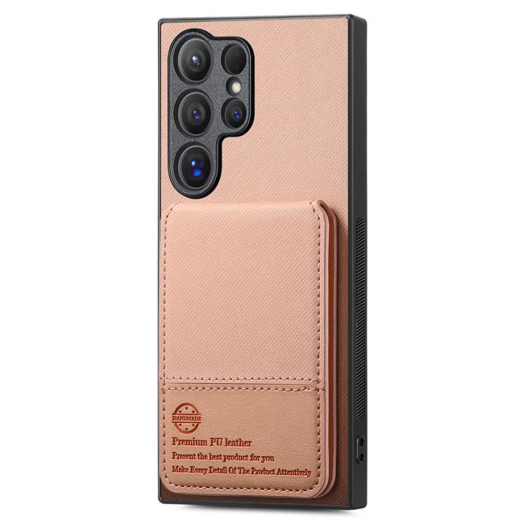 For Samsung Galaxy S24 Ultra 5G Twill Fabric Leather Vertical Flip RFID Card Bag Phone Case