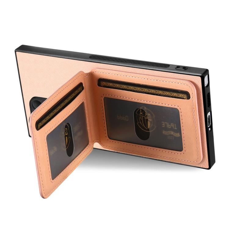 For Samsung Galaxy S24 Ultra 5G Twill Fabric Leather Vertical Flip RFID Card Bag Phone Case