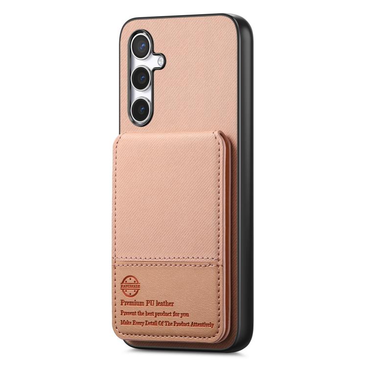 For Samsung Galaxy A05 Twill Fabric Leather Vertical Flip RFID Card Bag Phone Case