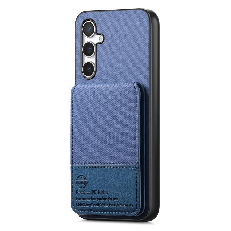 For Samsung Galaxy S23+ 5G Twill Fabric Leather Vertical Flip RFID Card Bag Phone Case