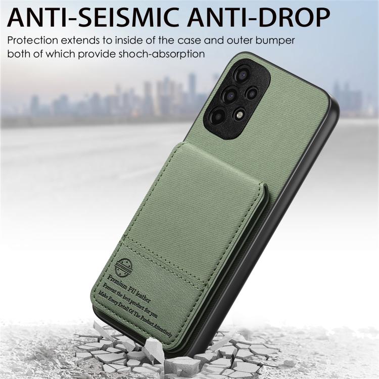 For Samsung Galaxy A32 4G Twill Fabric Leather Vertical Flip RFID Card Bag Phone Case