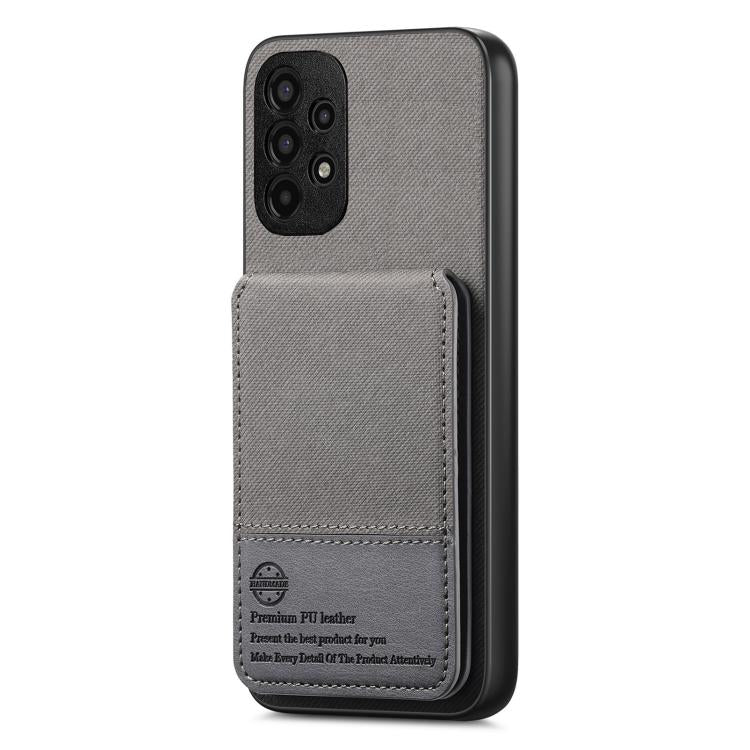 For Samsung Galaxy A32 4G Twill Fabric Leather Vertical Flip RFID Card Bag Phone Case