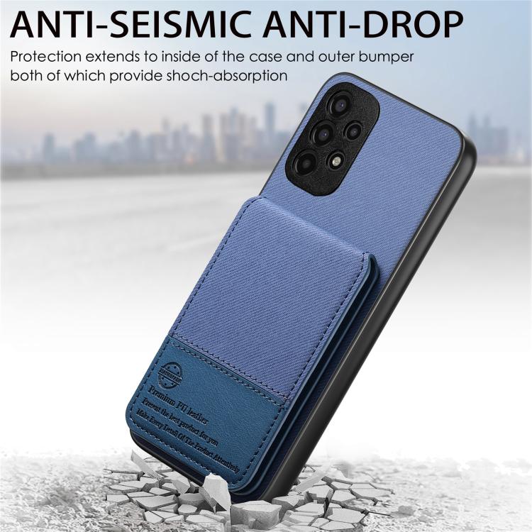 For Samsung Galaxy A32 5G Twill Fabric Leather Vertical Flip RFID Card Bag Phone Case