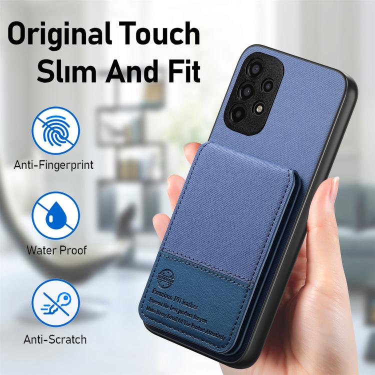 For Samsung Galaxy A32 5G Twill Fabric Leather Vertical Flip RFID Card Bag Phone Case