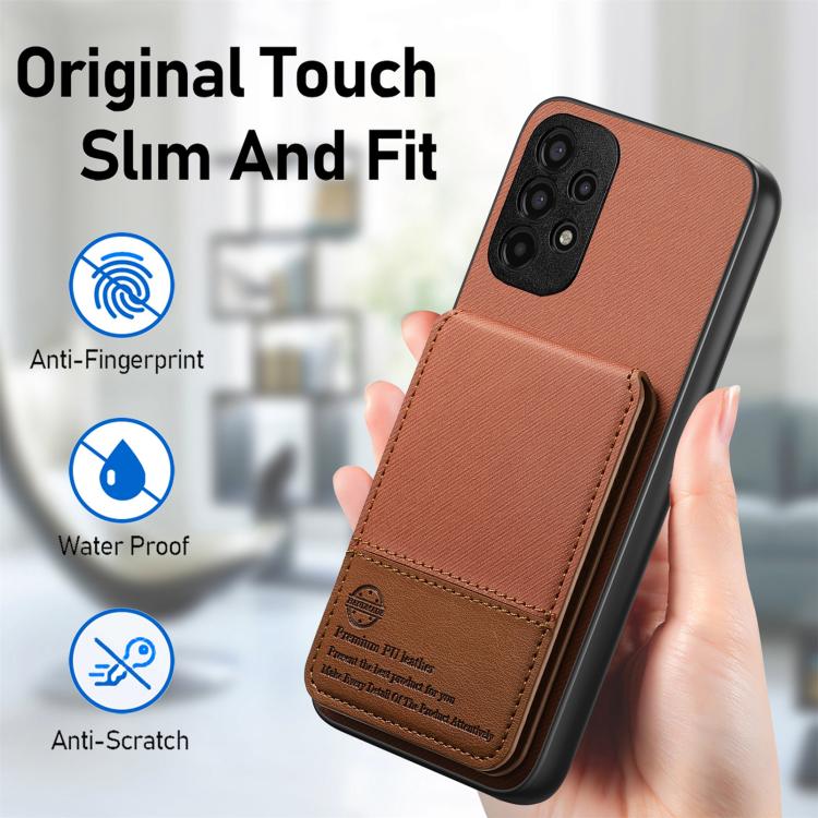 For Samsung Galaxy A32 5G Twill Fabric Leather Vertical Flip RFID Card Bag Phone Case
