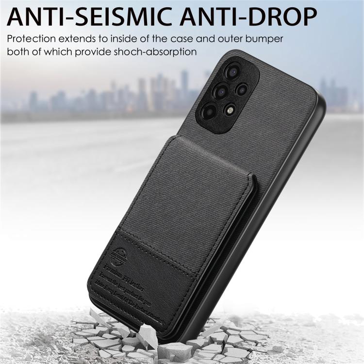 For Samsung Galaxy A32 5G Twill Fabric Leather Vertical Flip RFID Card Bag Phone Case