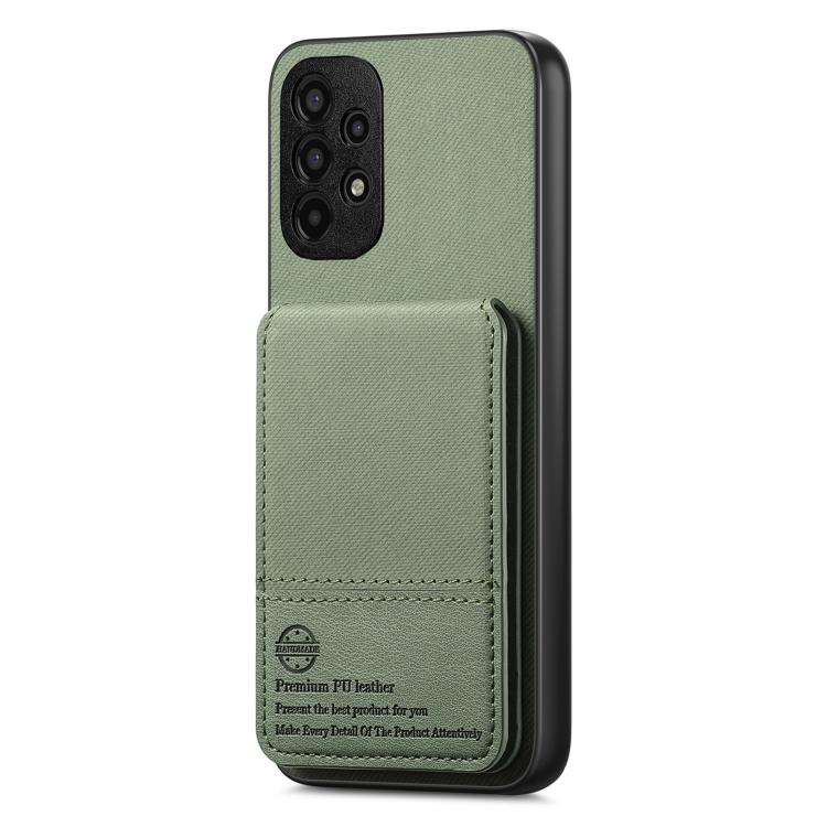 For Samsung Galaxy A52 Twill Fabric Leather Vertical Flip RFID Card Bag Phone Case
