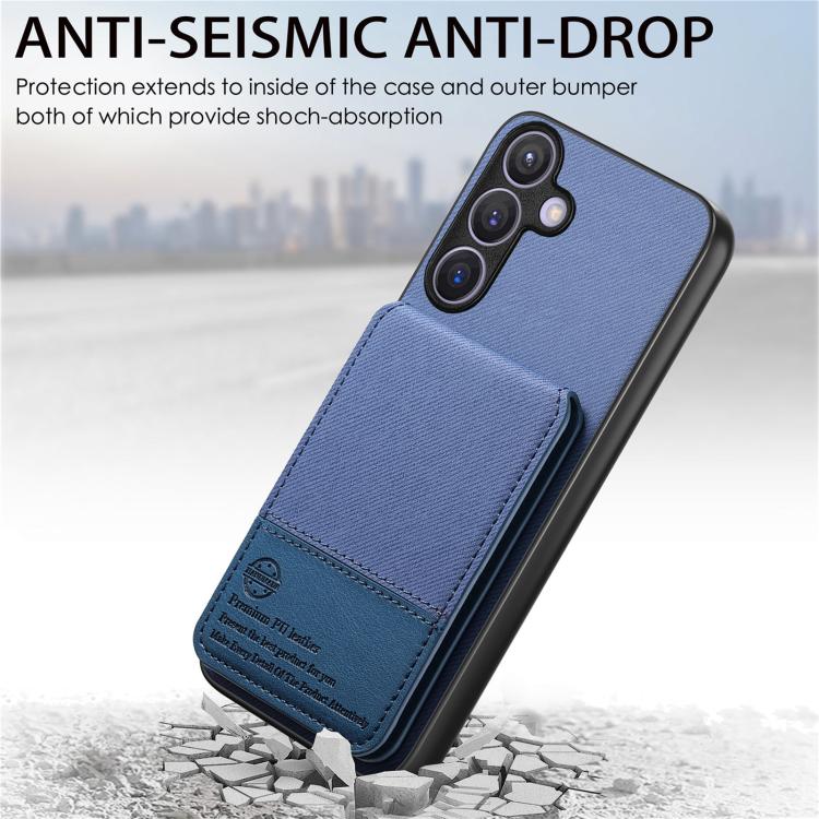For Samsung Galaxy A37 5G Twill Fabric Leather Vertical Flip RFID Card Bag Phone Case