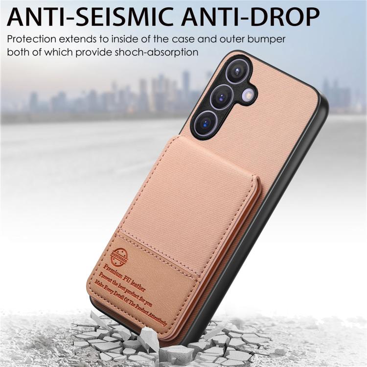For Samsung Galaxy A37 5G Twill Fabric Leather Vertical Flip RFID Card Bag Phone Case