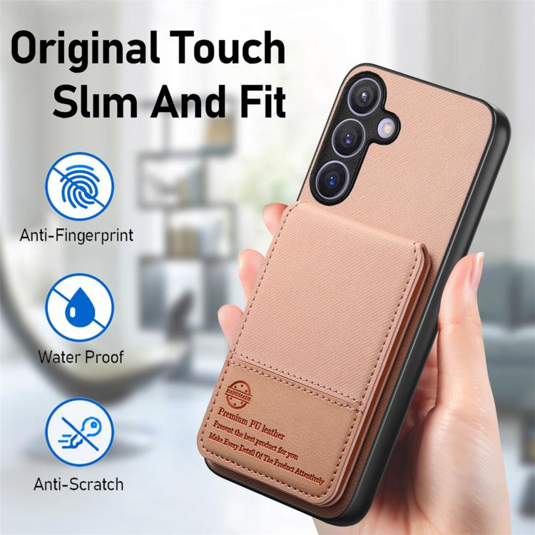 For Samsung Galaxy A37 5G Twill Fabric Leather Vertical Flip RFID Card Bag Phone Case
