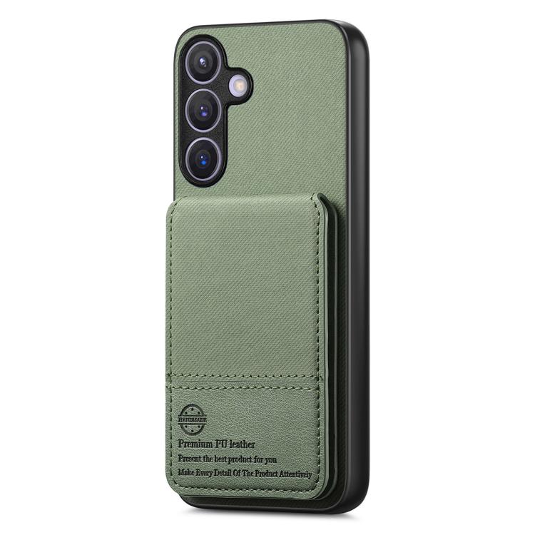 For Samsung Galaxy A37 5G Twill Fabric Leather Vertical Flip RFID Card Bag Phone Case
