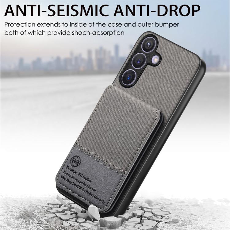 For Samsung Galaxy A37 5G Twill Fabric Leather Vertical Flip RFID Card Bag Phone Case