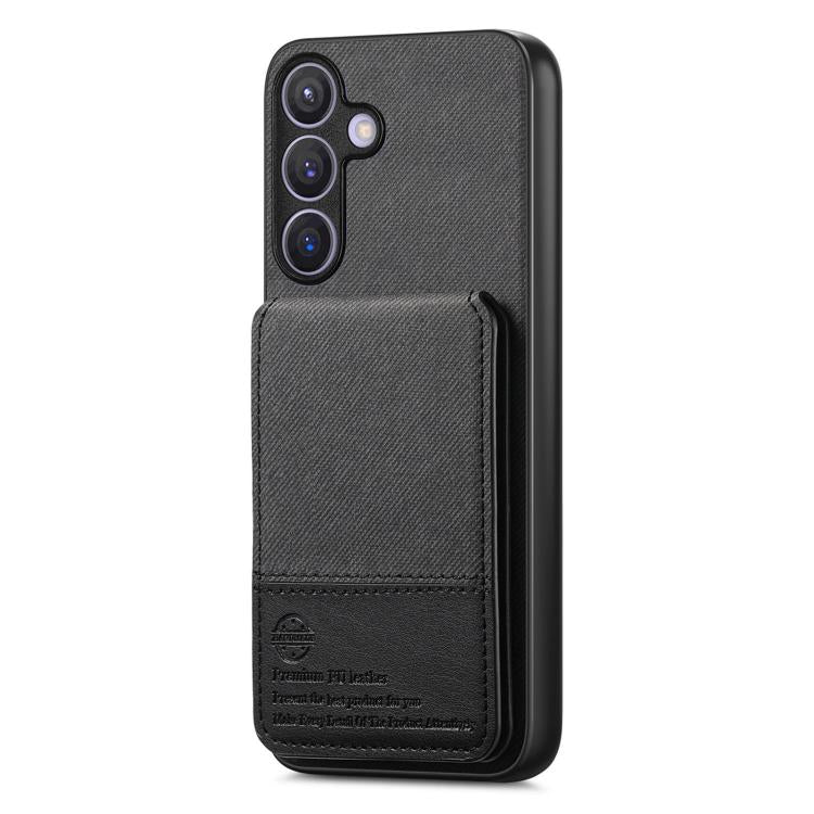 For Samsung Galaxy A37 5G Twill Fabric Leather Vertical Flip RFID Card Bag Phone Case