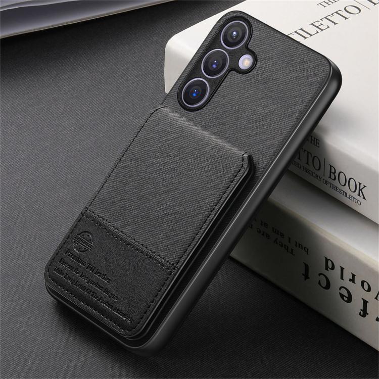 For Samsung Galaxy A37 5G Twill Fabric Leather Vertical Flip RFID Card Bag Phone Case