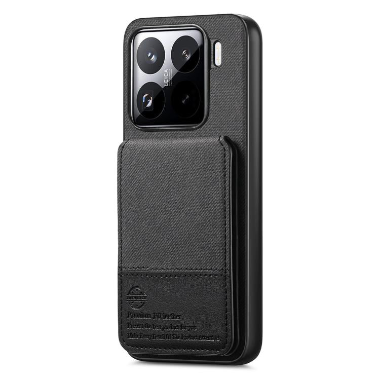 For Xiaomi 15 Twill Fabric Leather Vertical Flip RFID Card Bag Phone Case