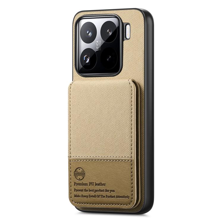 For Xiaomi 15 Twill Fabric Leather Vertical Flip RFID Card Bag Phone Case