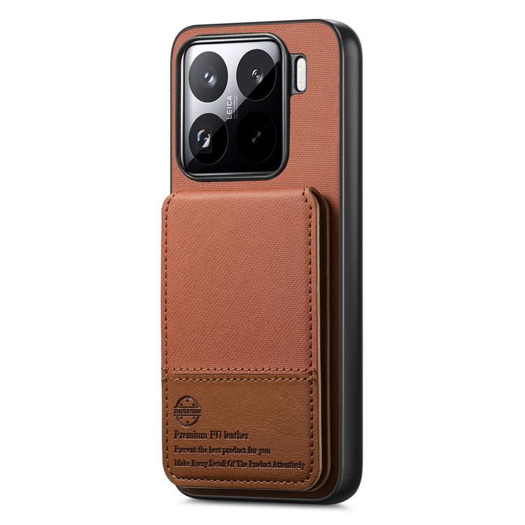 For Xiaomi 15 Twill Fabric Leather Vertical Flip RFID Card Bag Phone Case