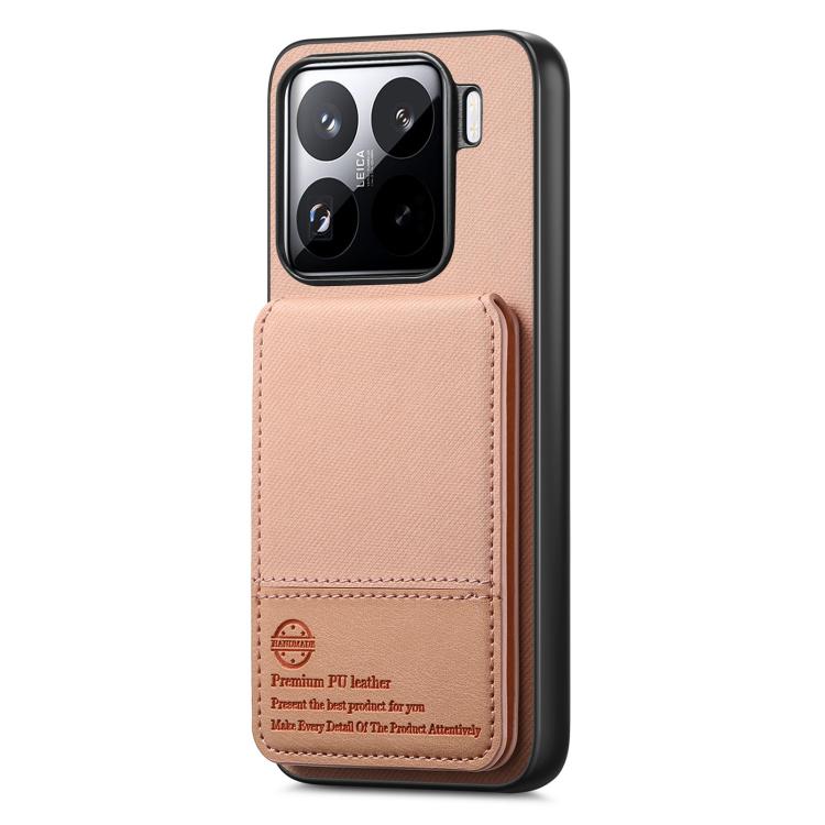 For Xiaomi 15 Twill Fabric Leather Vertical Flip RFID Card Bag Phone Case