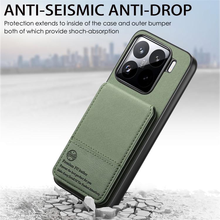 For Xiaomi 15 Pro Twill Fabric Leather Vertical Flip RFID Card Bag Phone Case
