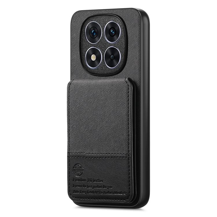 For Redmi 14C Twill Fabric Leather Vertical Flip RFID Card Bag Phone Case