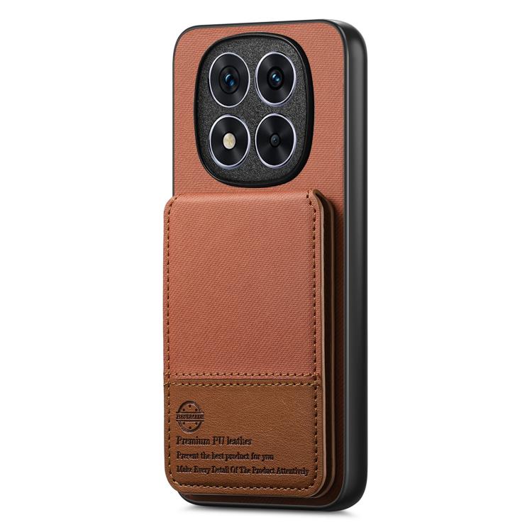 For Redmi 14C Twill Fabric Leather Vertical Flip RFID Card Bag Phone Case