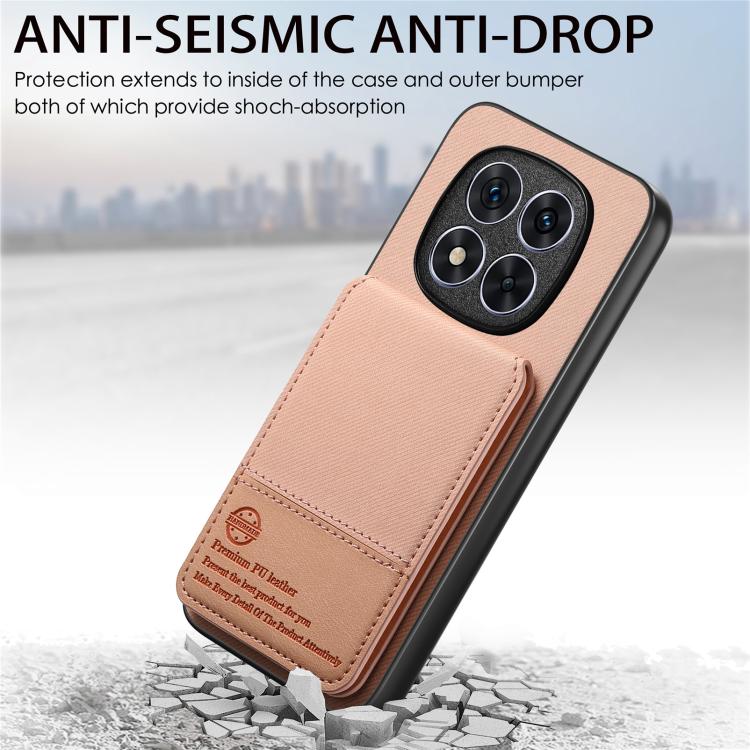 For Redmi Note 14 Pro 5G Twill Fabric Leather Vertical Flip RFID Card Bag Phone Case