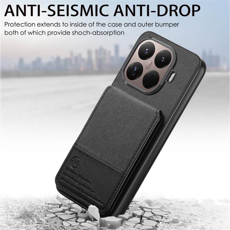 For Xiaomi 15T Pro Twill Fabric Leather Vertical Flip RFID Card Bag Phone Case