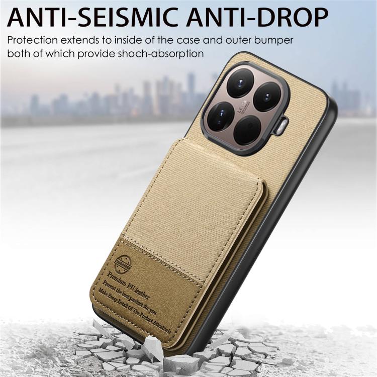 For Xiaomi 15T Pro Twill Fabric Leather Vertical Flip RFID Card Bag Phone Case