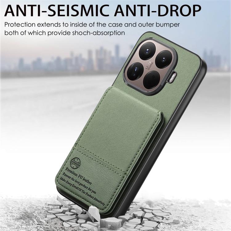 For Xiaomi 15T Pro Twill Fabric Leather Vertical Flip RFID Card Bag Phone Case