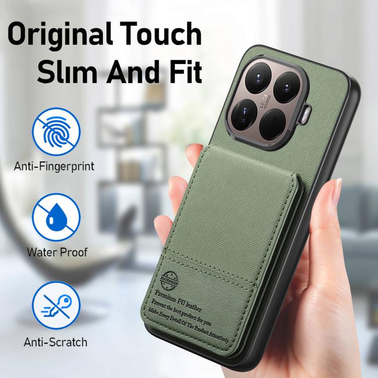 For Xiaomi 15T Pro Twill Fabric Leather Vertical Flip RFID Card Bag Phone Case