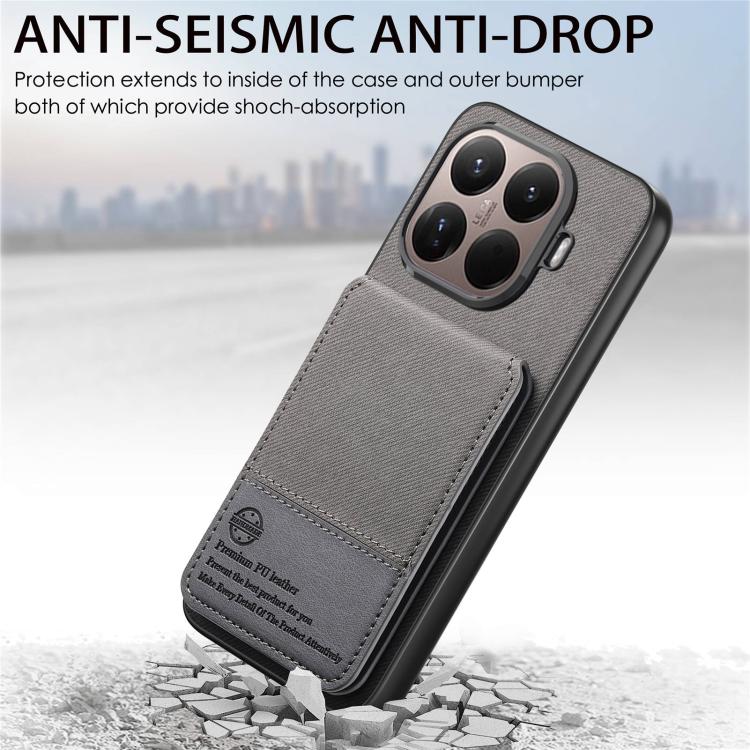 For Xiaomi 15T Pro Twill Fabric Leather Vertical Flip RFID Card Bag Phone Case