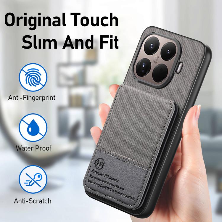 For Xiaomi 15T Pro Twill Fabric Leather Vertical Flip RFID Card Bag Phone Case