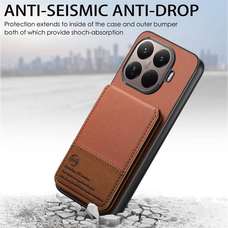 For Xiaomi 15T Pro Twill Fabric Leather Vertical Flip RFID Card Bag Phone Case