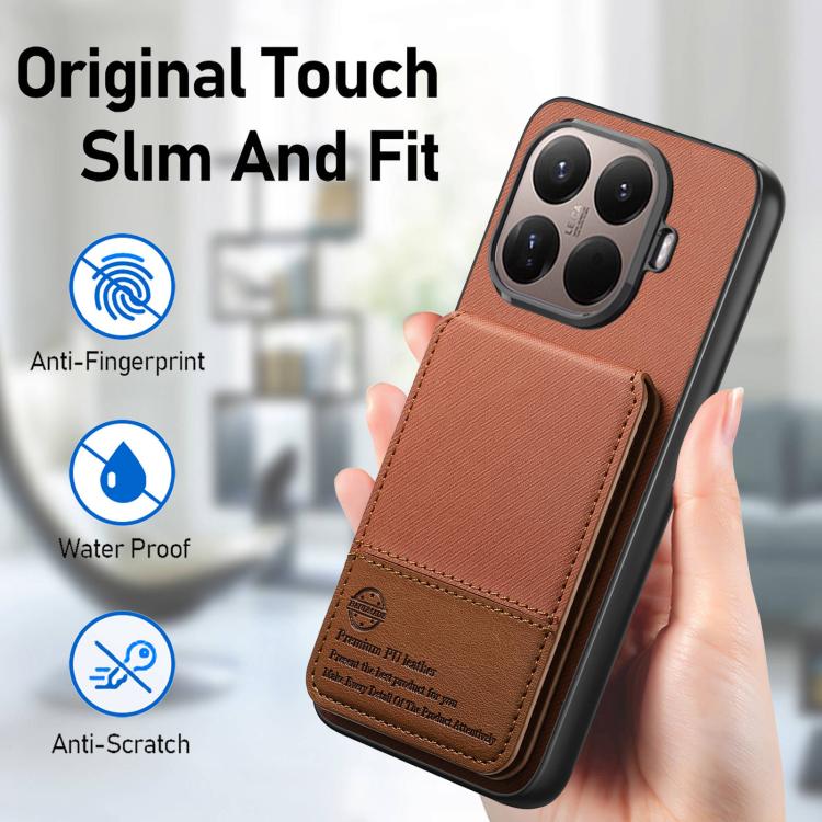 For Xiaomi 15T Pro Twill Fabric Leather Vertical Flip RFID Card Bag Phone Case