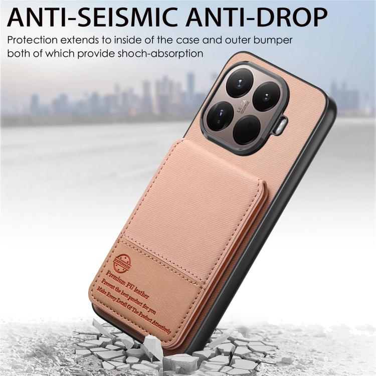 For Xiaomi 15T Pro Twill Fabric Leather Vertical Flip RFID Card Bag Phone Case
