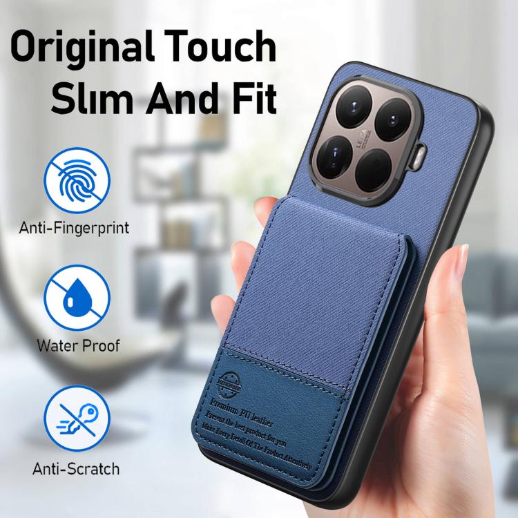 For Xiaomi 15T Pro Twill Fabric Leather Vertical Flip RFID Card Bag Phone Case