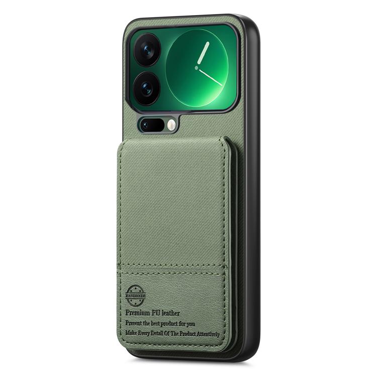 For Xiaomi 17 Pro Twill Fabric Leather Vertical Flip RFID Card Bag Phone Case