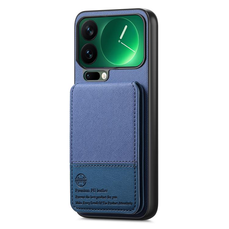For Xiaomi 17 Pro Twill Fabric Leather Vertical Flip RFID Card Bag Phone Case