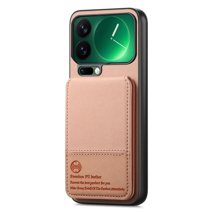 For Xiaomi 17 Pro Max Twill Fabric Leather Vertical Flip RFID Card Bag Phone Case