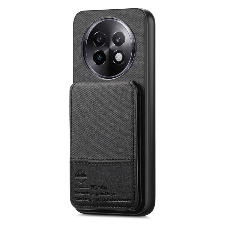 For Realme 14 Pro+ Twill Fabric Leather Vertical Flip RFID Card Bag Phone Case