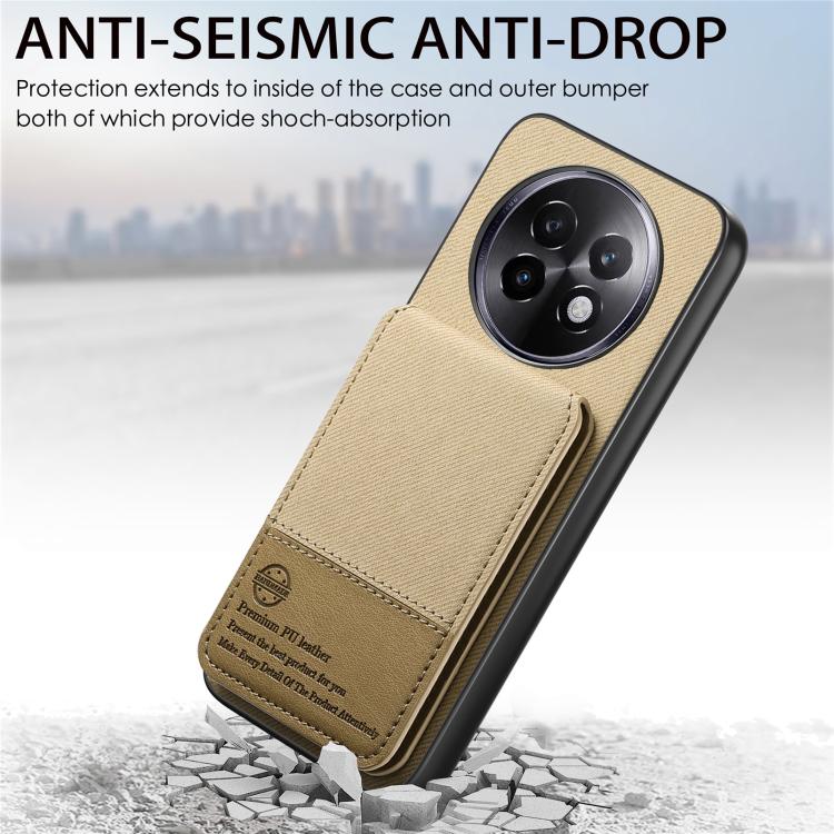 For Realme 14 Pro+ Twill Fabric Leather Vertical Flip RFID Card Bag Phone Case