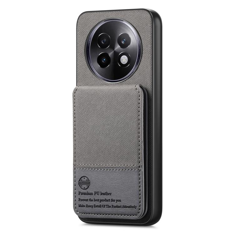 For Realme 14 Pro+ Twill Fabric Leather Vertical Flip RFID Card Bag Phone Case