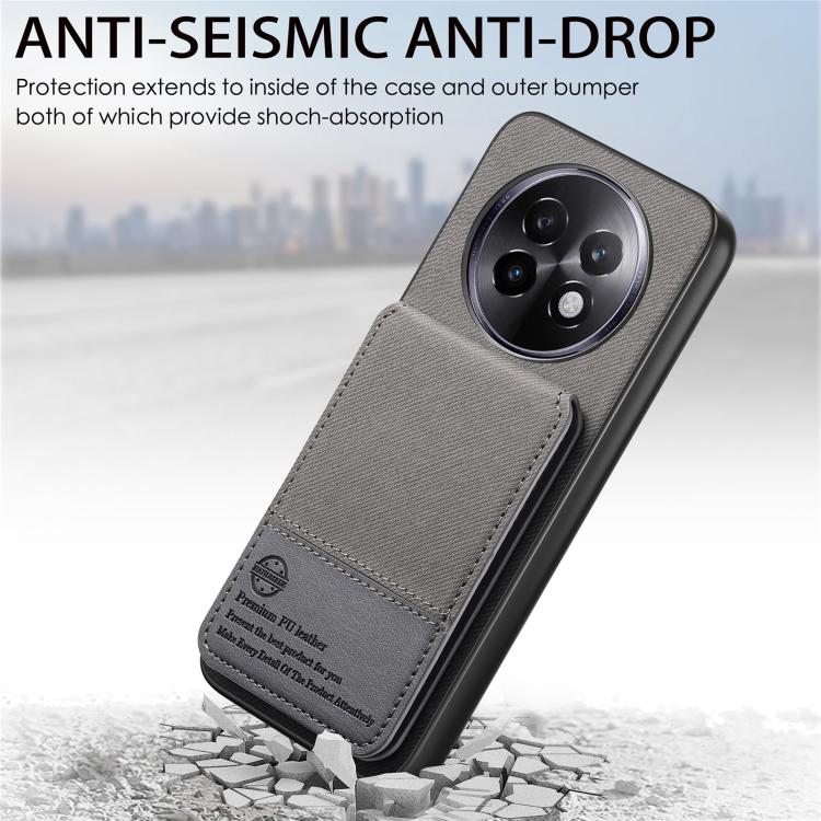 For Realme 14 Pro+ Twill Fabric Leather Vertical Flip RFID Card Bag Phone Case