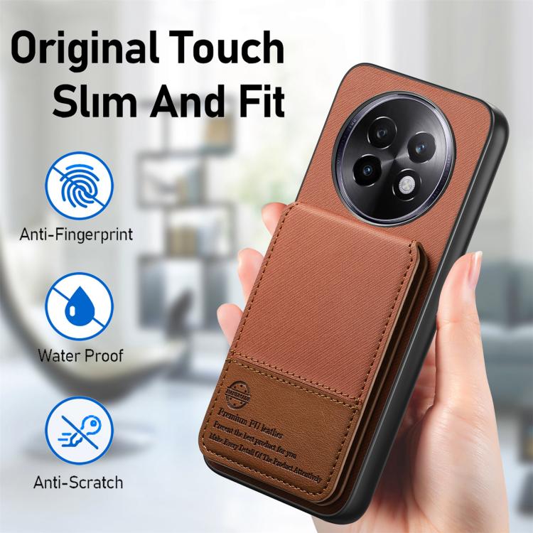 For Realme 14 Pro+ Twill Fabric Leather Vertical Flip RFID Card Bag Phone Case