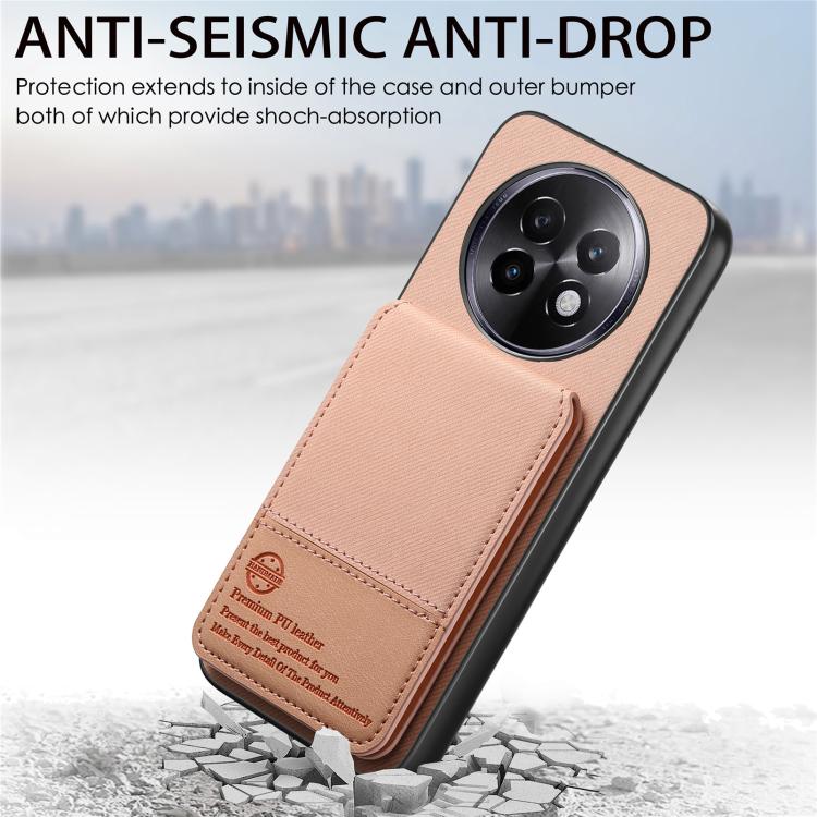 For Realme 14 Pro+ Twill Fabric Leather Vertical Flip RFID Card Bag Phone Case
