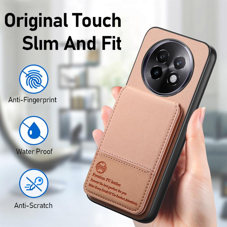 For Realme 14 Pro+ Twill Fabric Leather Vertical Flip RFID Card Bag Phone Case