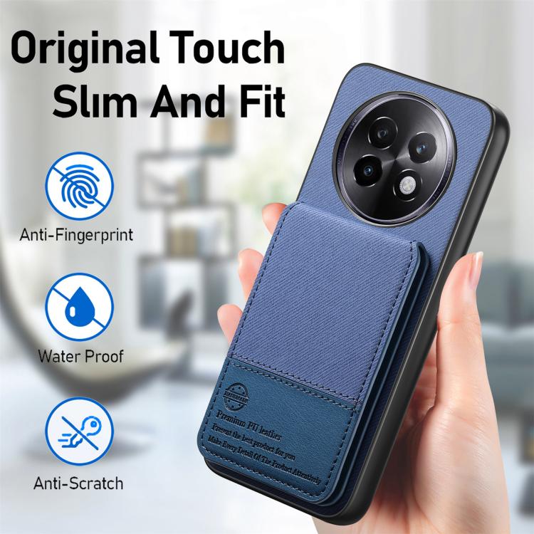 For Realme 14 Pro+ Twill Fabric Leather Vertical Flip RFID Card Bag Phone Case