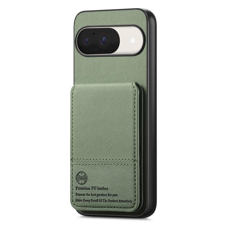 For Google Pixel 9 / 9 Pro Twill Fabric Leather Vertical Flip RFID Card Bag Phone Case